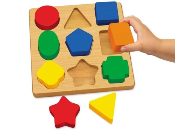 Wooden Shape & Counting Peg Puzzle
